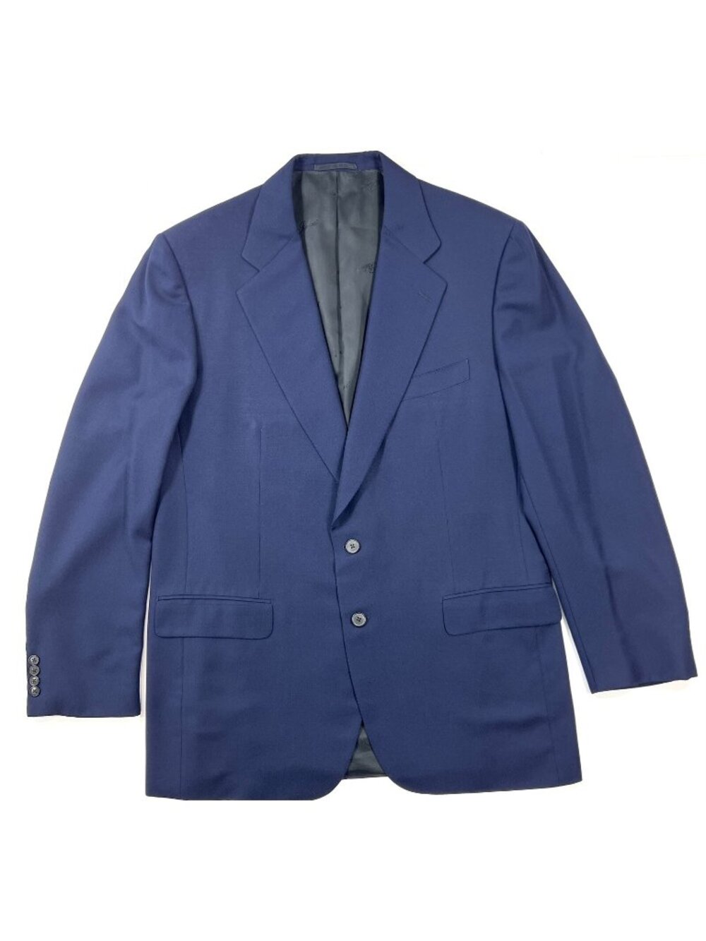 Belvest Mens Wool Sport Coat Size 46L Navy Blue Jacket Made In Italy